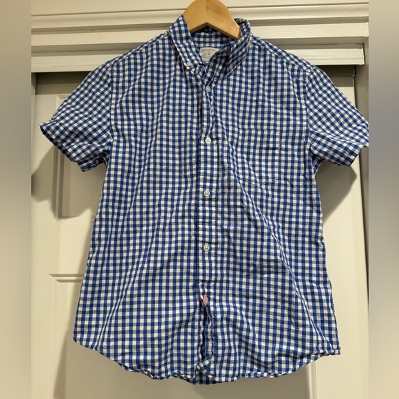 Crewcuts Boys’ blue gingham button down shirt - Picture 2 of 6